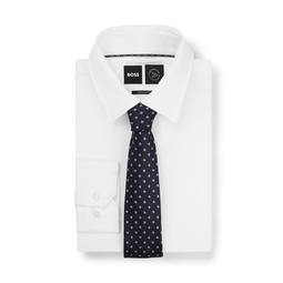 Mens Micro Pattern Silk-Jacquard Tie