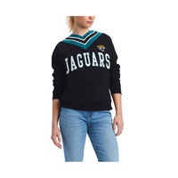Womens Black Jacksonville Jaguars Heidi V-Neck Pullover Sweatshirt