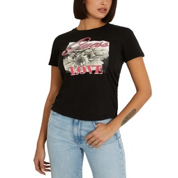 Womens Graphic Print Short-Sleeve Cotton T-Shirt