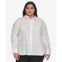 Plus Size Imitation Pearl Blouse First@Macy's