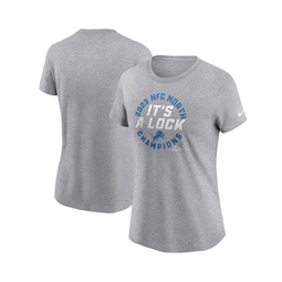 Womens Gray Detroit Lions 2023 NFC North Division Champions Locker Room Trophy Collection T-shirt