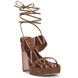 Caelia Lace-Up High Heel Platform Dress Sandals