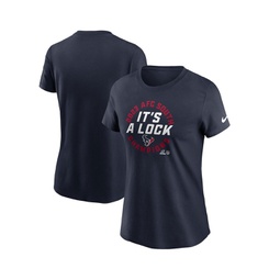Womens Navy Houston Texans 2023 AFC South Division Champions Trophy Collection T-shirt