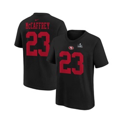Toddler Boys and Girls Christian McCaffrey Black San Francisco 49ers Super Bowl LVIII Player Name and Number T-shirt