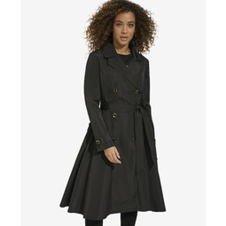 Long Pleated Trench Coat
