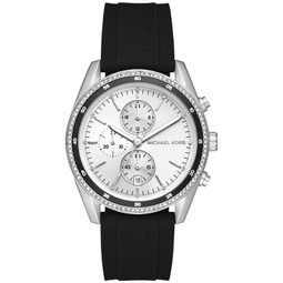 Womens Hadyn Chronograph Black Silicone Watch 42mm