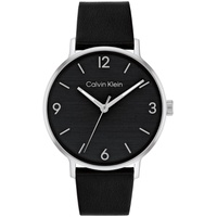 Mens Modern Black Leather Watch 42mm