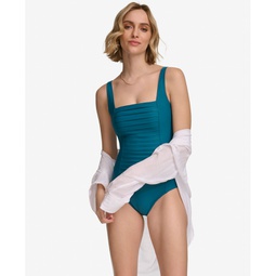 Pleated One-Piece Swimsuit