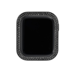 Womens Black Alloy Protective Case with Black Crystals designed for 41mm Apple Watch