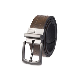 Reversible Casual Mens Belt with Embossed Strap