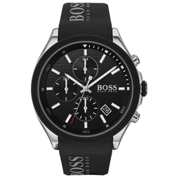 BOSS Mens Chronograph Velocity Black Silicone Strap Watch 45mm
