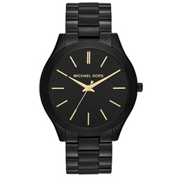 Unisex Slim Runway Black-Tone Stainless Steel Bracelet Watch 42mm