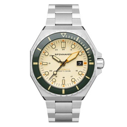 Mens Dumas Automatic Sahara with Silver-Tone Solid Stainless Steel Bracelet Watch 44mm