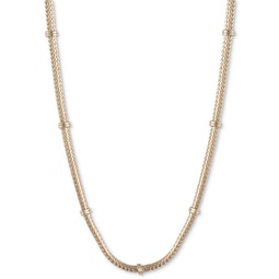 Gold-Tone Herringbone Chain 16 Collar Necklace