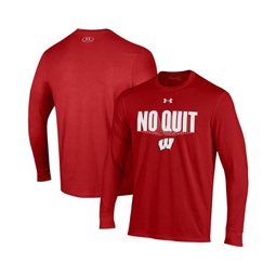 Mens Red Wisconsin Badgers Shooter Performance Long Sleeve T-shirt