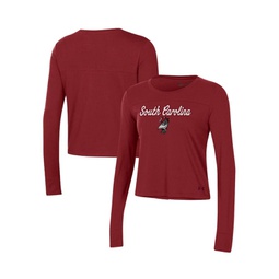 Womens Garnet South Carolina Gamecocks Vault Cropped Long Sleeve T-shirt