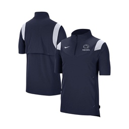 Mens Navy Penn State Nittany Lions Coach Short Sleeve Quarter-Zip Jacket