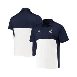Mens Navy White Navy Midshipmen 2022 Blocked Coaches Performance Polo Shirt