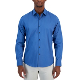 Mens Modern Classic-Fit Stretch Solid Button-Down Shirt