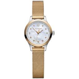 Womens Alliance Gold PVD Stainless Steel Mesh Bracelet Watch 28mm
