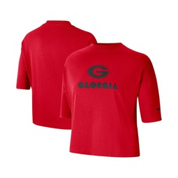 Womens Red Georgia Bulldogs Crop Performance T-shirt