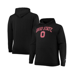 Mens Black Ohio State Buckeyes Big and Tall Arch Over Logo Powerblend Pullover Hoodie