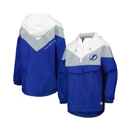 Womens Blue Silver Tampa Bay Lightning Staci Half-Zip Windbreaker Jacket