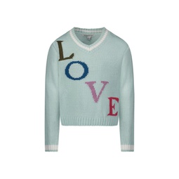 Big Girls Intarsia Knit V-Neck Pullover Sweater