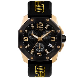 UFC Mens Quartz Icon Silicone Black Watch 45mm