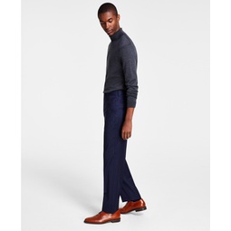Mens Plaid Classic-Fit Wool-Blend Stretch Suit Separate Pants