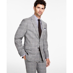 Mens Modern-Fit Stretch Wool Suit Jacket