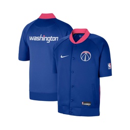 Mens Navy Washington Wizards 2022/23 City Edition Showtime Raglan Short Sleeve Full-Snap Jacket