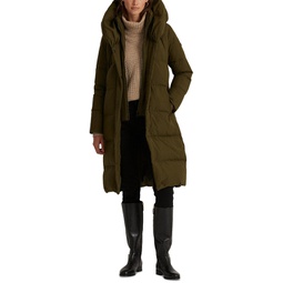 Womens Oversized-Collar Hooded Down Coat