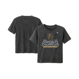 Toddler Boys and Girls Heather Charcoal Vegas Golden Knights 2023 Western Conference Champions Locker Room T-shirt