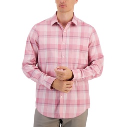Mens Lomia Regular-Fit Yarn-Dyed Plaid Dobby Button-Down Shirt