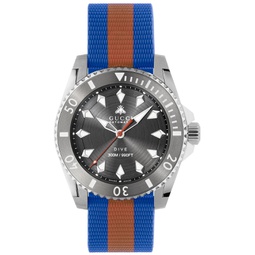 Mens Swiss Automatic Dive Red & Blue Rubber Strap Watch 40mm