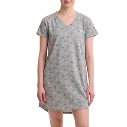 Womens V-Neck Short-Sleeve Sleepshirt