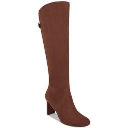Womens Adelayde Knee High Thin Block-Heel Dress Boots