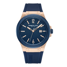 Mens Classic Blue Silicone Watch 43mm