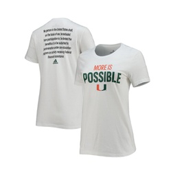 Womens White Miami Hurricanes More Is Possible T-shirt