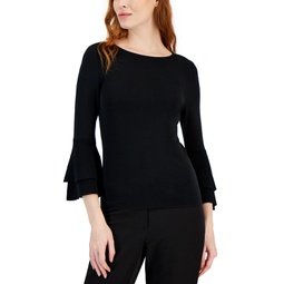 Womens Double Flare-Sleeve Sweater