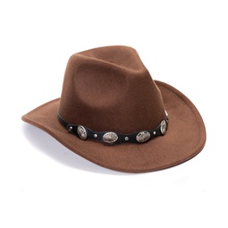 Felted Cowboy Hat with Conch Belt