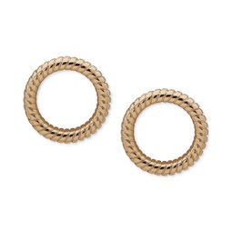 Gold-Tone Snake Chain Open Circle Earrings