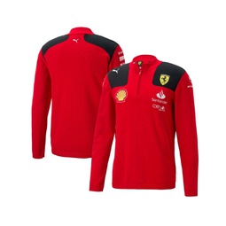 Mens Red Scuderia Ferrari Team Knit Half-Zip Jacket