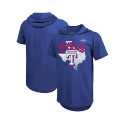 Mens Threads Royal Texas Rangers 2023 World Series Champions Tri-Blend Hoodie T-shirt