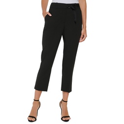 Womens Tab-Waist D-Ring Ankle Pants