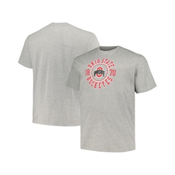 Mens Heather Gray Ohio State Buckeyes Big and Tall Circle Logo T-shirt