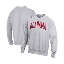 Mens Heathered Gray Alabama Crimson Tide Big and Tall Reverse Weave Fleece Crewneck Pullover Sweatshirt