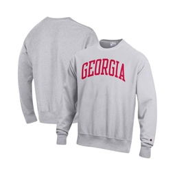 Mens Heathered Gray Georgia Bulldogs Big and Tall Reverse Weave Fleece Crewneck Pullover Sweatshirt