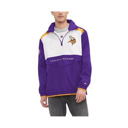 Mens Purple White Minnesota Vikings Carter Half-Zip Hooded Top